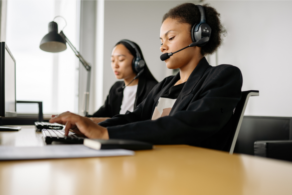 Professionals communicating and working together